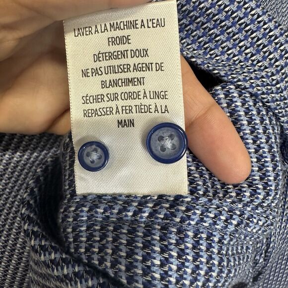 Robert Graham Shirt Men 3XL Blue Paisley Reverse Flip Cuff Button Up long Sleeve - Picture 12 of 13